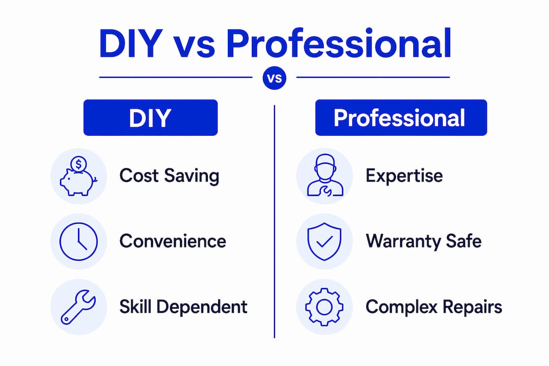 Infographic comparing DIY and professional phone repair