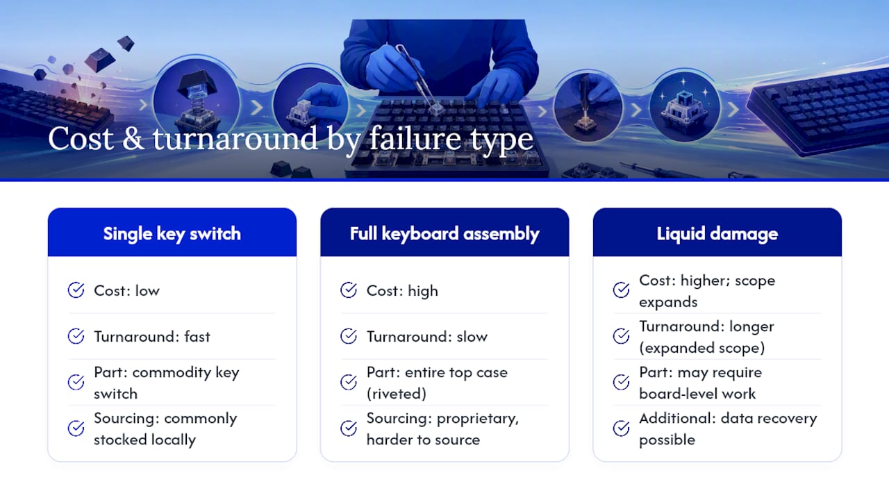 How Much Does Keyboard Repair Cost, and How Long Does It Take? — overview diagram
