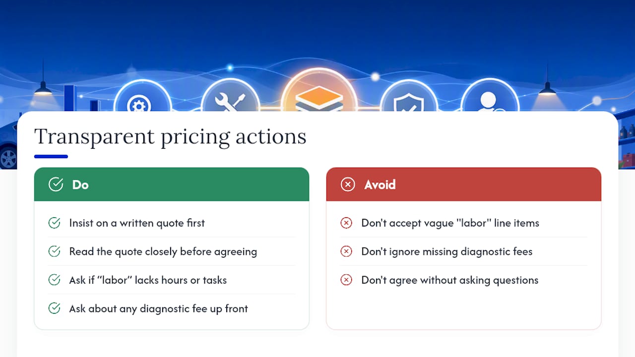 Why Transparent Pricing Protects Both Sides of the Repair Counter — overview diagram