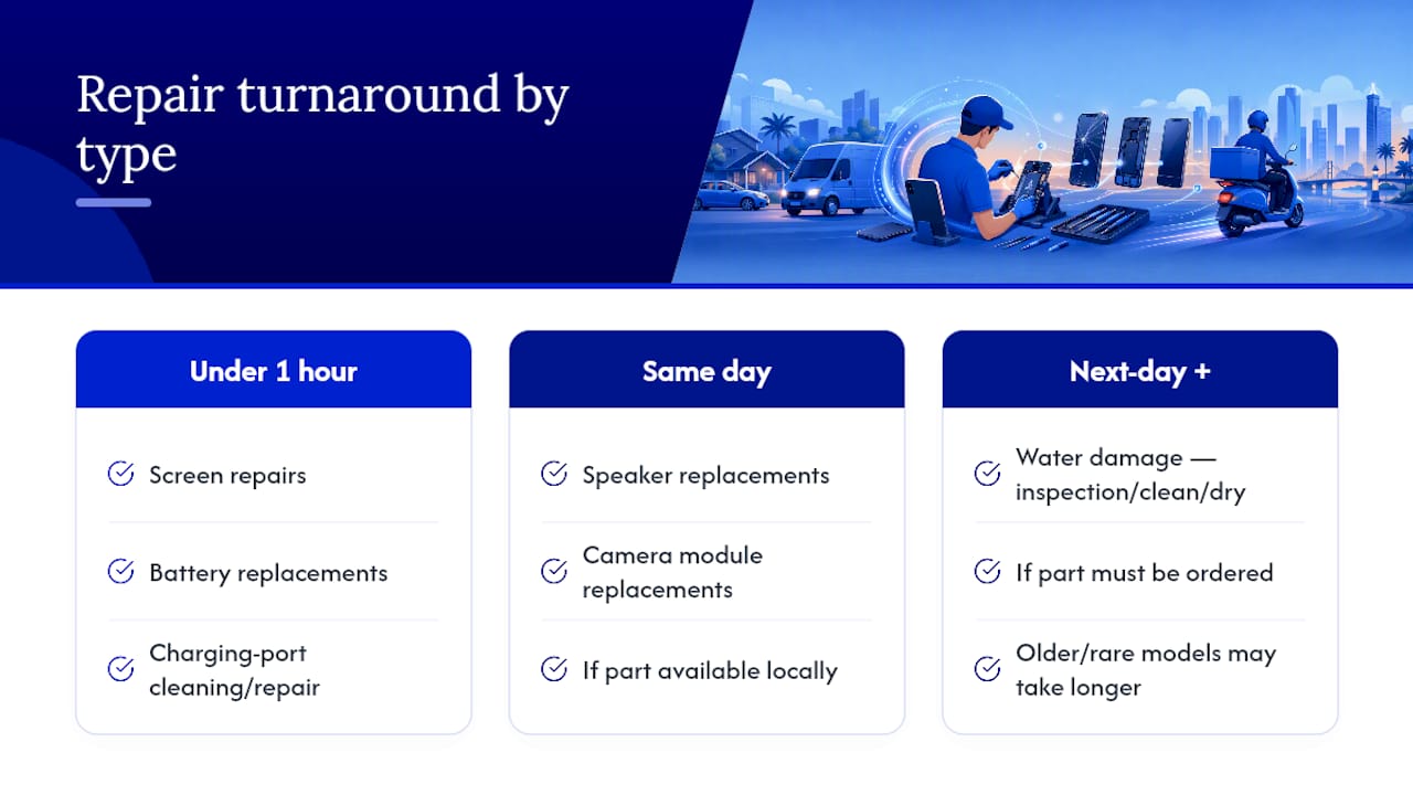 Phone repair turnaround time comparison