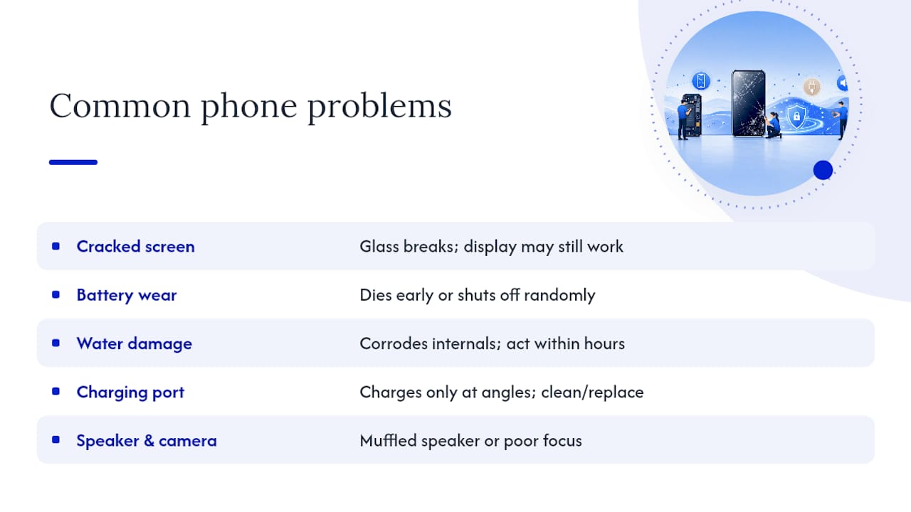 Common Mobile Phone Problems That Send People Searching for Repair — overview diagram