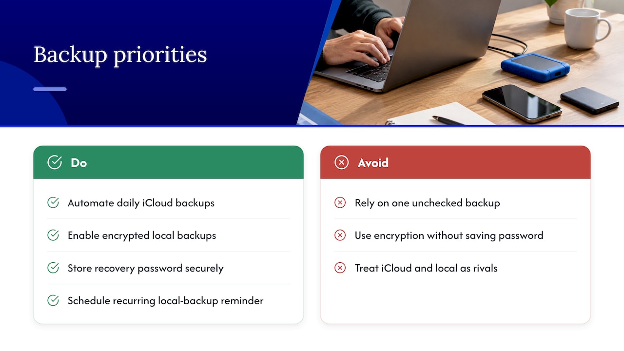 What most advice gets wrong about backups — overview diagram