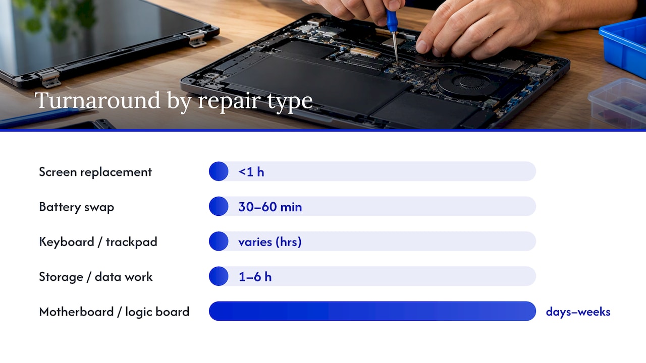Typical turnaround by repair type — overview diagram