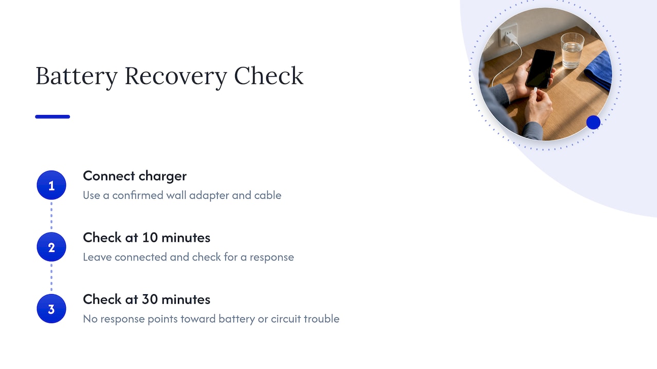 How long to wait when the battery is fully discharged — overview diagram