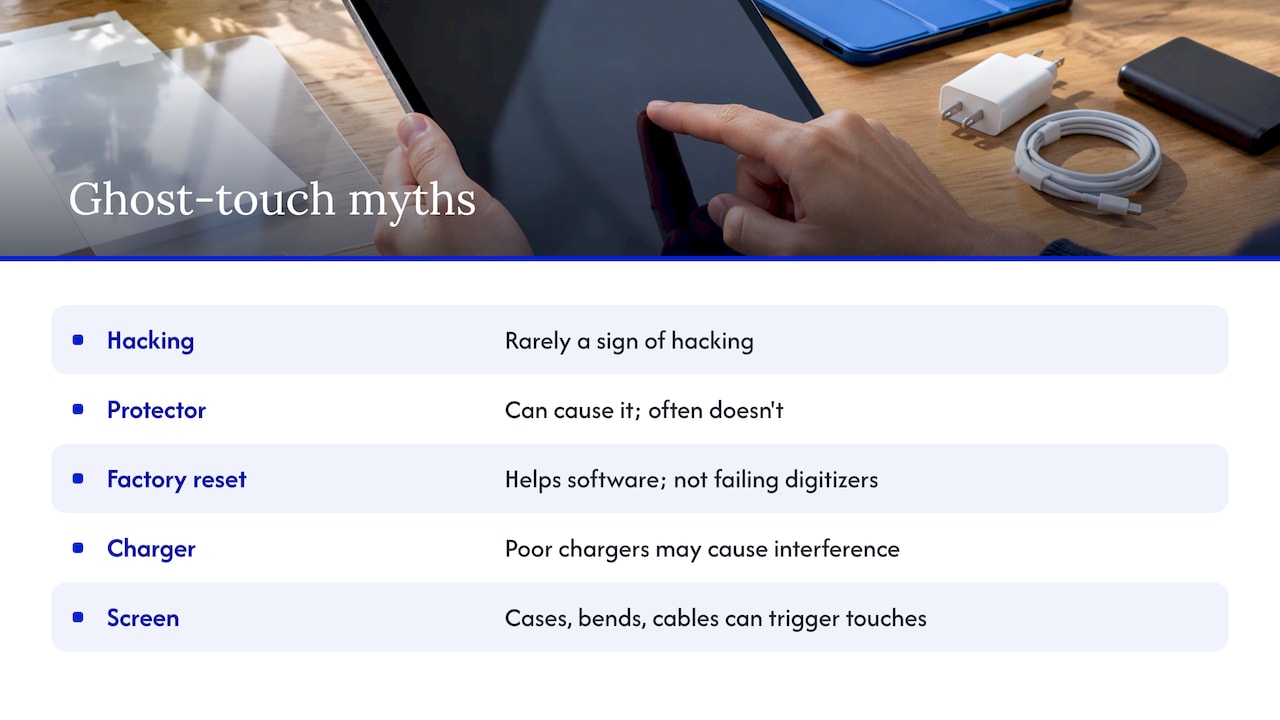 Common myths and misconceptions about ghost touch — overview diagram
