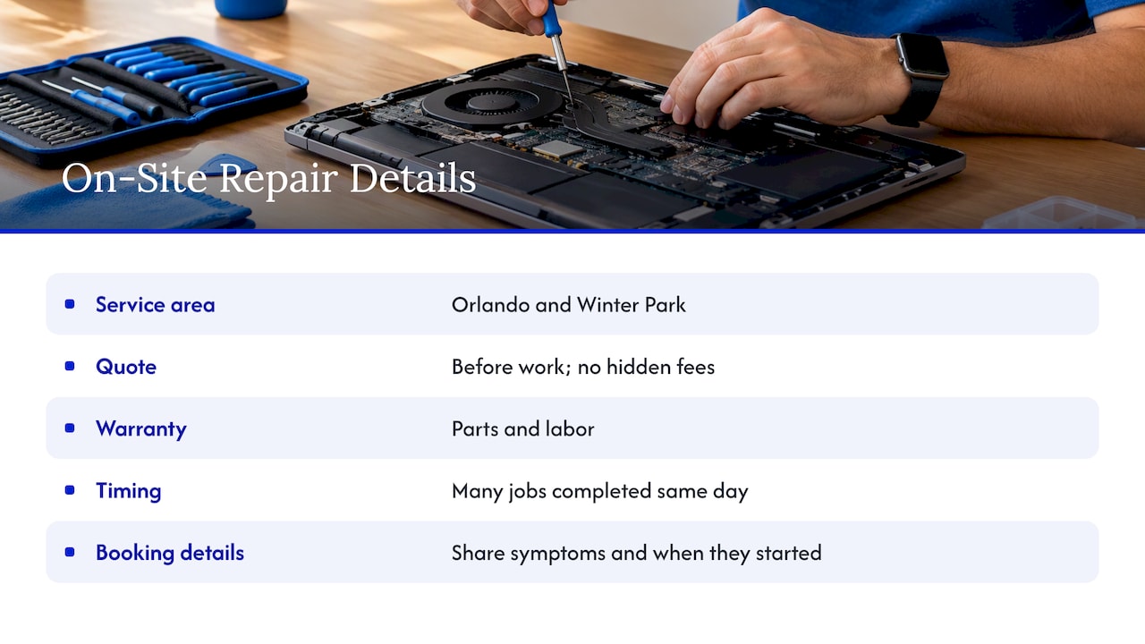 When on-site repair makes sense — overview diagram