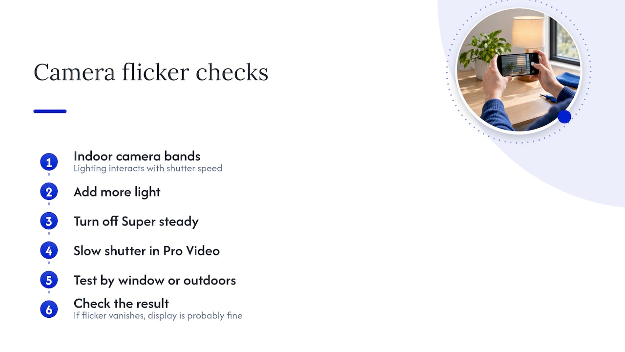 Indoor camera flicker causes and troubleshooting checks