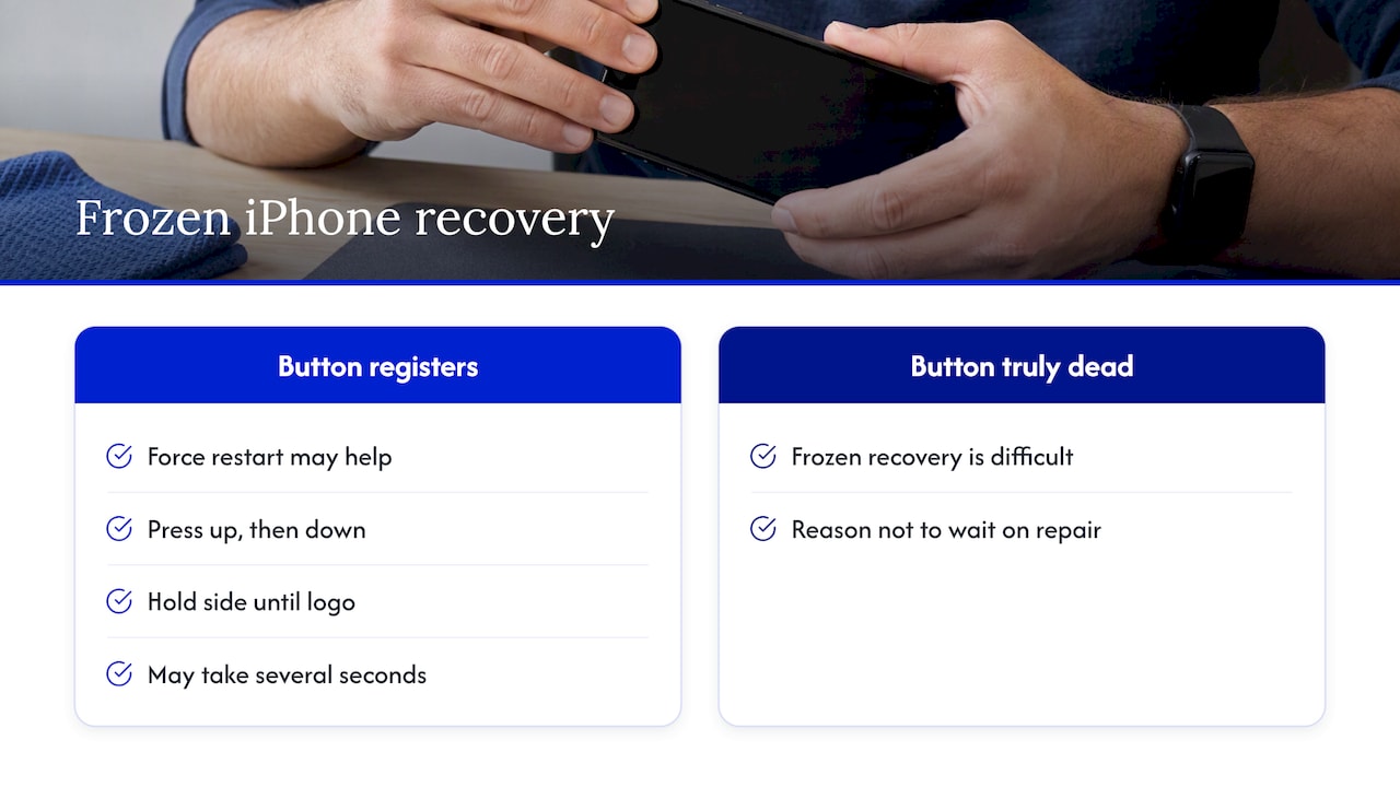 Force restart options based on button response