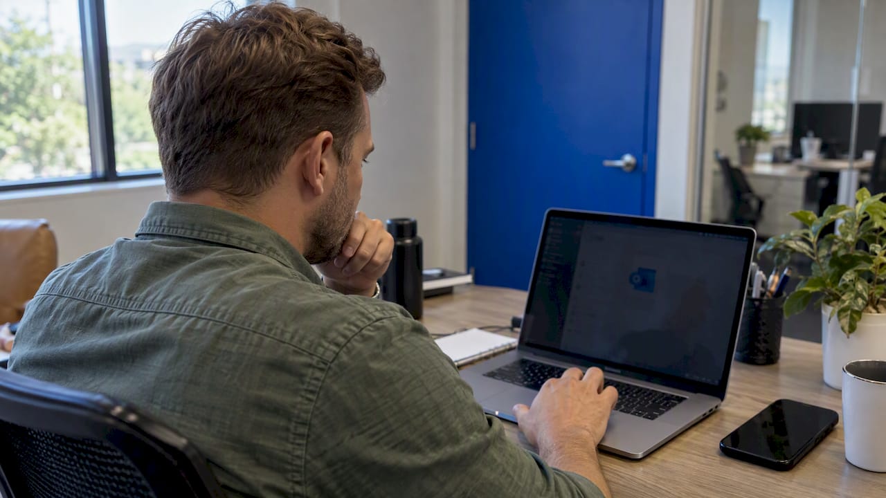 Mac user troubleshooting an Outlook launch problem